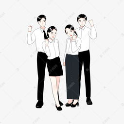 團隊合作商務商業鼓勵加油扁平風手繪卡通人物素材圖片免費下載 千庫網