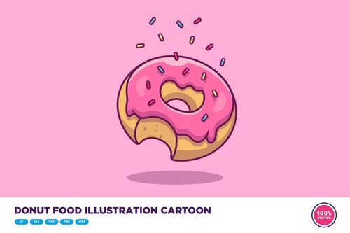甜甜圈 食品 插圖 漫畫 設(shè)計素材 設(shè)計素材