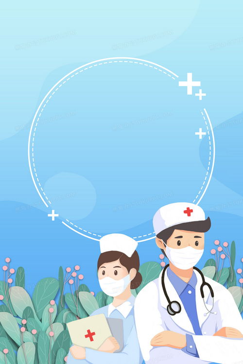 清新的醫護商務卡通手繪邊框背景背景圖片素材免費下載 熊貓辦公