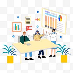 卡通商務人物對話圖片素材推薦——千庫網免費資源指南