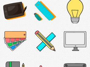 矢量設計辦公室師用品元素海報PNG圖片素材 AI模板下載與商務應用指南